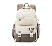 FANDARE Schulrucksack Teenager College-Schulrucksack Tagesrucksäcke Rucksack Schule Schultaschen Herren Damen Umhängetasche Daypack Schulranzen Laptop Rucksack für Ausflüge Uni Schule BüroKhaki