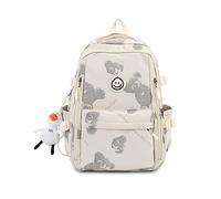 FANDARE Schulrucksäcke Damen Tagesrucksäcke Student Daypack Herren Leichter Alltagsrucksäcke Schulranzen Rucksack Geschäft Arbeiten Reisen Weekender Daypack für Ausflüge, Uni, Schule Büro Weiß