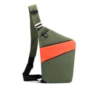 FANDARE Segmentiert Brustasche Anti Diebstahl Sling Bag Herren Sport Damen Umhängetasche Links Schulter Crossbody Messenger-Bags Schultertaschen für Reise Schule Wandern Bodybag Grün Orange