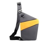 FANDARE Segmentiert Brustasche Anti Diebstahl Sling Bag Herren Sport Damen Umhängetasche Links Schulter Crossbody Messenger-Bags Schultertaschen für Reise Schule Wandern Bodybag Grau Gelb