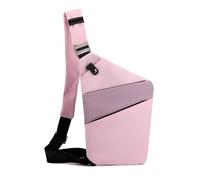 FANDARE Segmentiert Brustasche Anti Diebstahl Sling Bag Herren Sport Damen Umhängetasche Links Schulter Crossbody Messenger-Bags Schultertaschen für Reise Schule Wandern Bodybag Rosa Violett