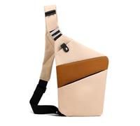 FANDARE Segmentiert Brustasche Anti Diebstahl Sling Bag Herren Sport Damen Umhängetasche Links Schulter Crossbody Messenger-Bags Schultertaschen für Reise Schule Wandern Bodybag Khaki Braun