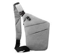 FANDARE Segmentiert Brustasche Anti Diebstahl Sling Bag Herren Sport Damen Umhängetasche Links Schulter Crossbody Messenger-Bags Schultertaschen für Reise Schule Wandern Bodybag Hellgrau