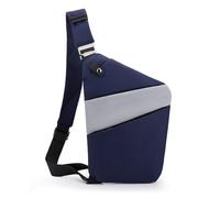 FANDARE Segmentiert Brustasche Anti Diebstahl Sling Bag Herren Sport Damen Umhängetasche Links Schulter Crossbody Messenger-Bags Schultertaschen für Reise Schule Wandern Bodybag Blau Grau