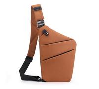 FANDARE Segmentiert Brustasche Anti Diebstahl Sling Bag Herren Sport Damen Umhängetasche Links Schulter Crossbody Messenger-Bags Schultertaschen für Reise Schule Wandern Bodybag Rot Braun