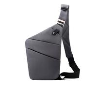 FANDARE Segmentiert Brustasche Anti Diebstahl Sling Bag Herren Sport Damen Umhängetasche Rechts Schulter Crossbody Messenger-Bags Schultertaschen für Reise Schule Wandern Bodybag Dunkelgrau