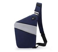 FANDARE Segmentiert Brustasche Anti Diebstahl Sling Bag Herren Sport Damen Umhängetasche Rechts Schulter Crossbody Messenger-Bags Schultertaschen für Reise Schule Wandern Bodybag Blau Grau