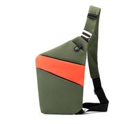 FANDARE Segmentiert Brustasche Anti Diebstahl Sling Bag Herren Sport Damen Umhängetasche Rechts Schulter Crossbody Messenger-Bags Schultertaschen für Reise Schule Wandern Bodybag Grün Orange