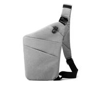 FANDARE Segmentiert Brustasche Anti Diebstahl Sling Bag Herren Sport Damen Umhängetasche Rechts Schulter Crossbody Messenger-Bags Schultertaschen für Reise Schule Wandern Bodybag Hellgrau