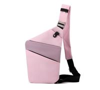 FANDARE Segmentiert Brustasche Anti Diebstahl Sling Bag Herren Sport Damen Umhängetasche Rechts Schulter Crossbody Messenger-Bags Schultertaschen für Reise Schule Wandern Bodybag Rosa Violett