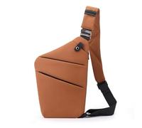 FANDARE Segmentiert Brustasche Anti Diebstahl Sling Bag Herren Sport Damen Umhängetasche Rechts Schulter Crossbody Messenger-Bags Schultertaschen für Reise Schule Wandern Bodybag Rot Braun