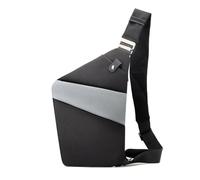 FANDARE Segmentiert Brustasche Anti Diebstahl Sling Bag Herren Sport Damen Umhängetasche Rechts Schulter Crossbody Messenger-Bags Schultertaschen für Reise Schule Wandern Bodybag Schwarz Grau