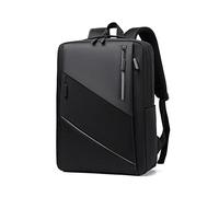 FANDARE Slim Laptop Rucksack Schulrucksack Herren Damen Tagesrucksack Mehrfarbiges Spleißen mit USB Ladeanschluss Daypacks zum Business Reisen Arbeit Freizeit Outdoor Schulranzen Daypacks Schwarz