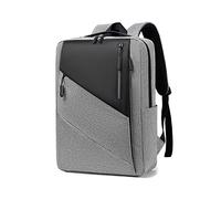 FANDARE Slim Laptop Rucksack Schulrucksack Herren Damen Tagesrucksack Mehrfarbiges Spleißen mit USB Ladeanschluss Daypacks zum Business Reisen Arbeit Freizeit Outdoor Schulranzen Daypacks Grau
