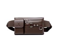 FANDARE Sling Bag Leder Brusttasche Umhängetasche Schultertasche Herren Bauchtasche Tasche Rucksack Daypacks Wasserresistent für Männer Outdoor Reisen Camping Crossbody Schulter Wanderrucksäcke Braun