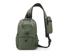 FANDARE Sport Brustasche Herren Sling Crossbody Bag mit Schultertasche & Wasserhalter Umhängetasche Damen Messenger Bags Schultertaschen für Reise Schule Wandern Bodybag Grün
