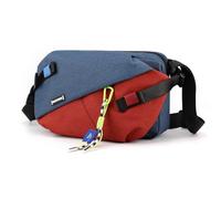 FANDARE Sport Brusttasche Herren Umhängetasche mit exquisitem Anhänger Damen Sling Crossbody Bag Manner Brustbeutel Messenger-Bags Schultertaschen für Reise Schule Wandern Nylon Bodybag Blaurot