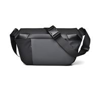FANDARE Sport Funktion Brusttasche Herren Umhängetasche Sling Crossbody Bag Manner Brustbeutel Wasserdichtes PU Leder Messenger-Bags Schultertaschen für Reise Schule Wandern Bodybag Grau