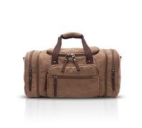 FANDARE Sport Reisetasche Herren/Damen Gym Handtasche Boston Handtasche Outdoor Camping Weekend Umhängetasche Verschleißfest Leinwand Braun
