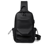 FANDARE Sportliche Brusttasche & Schultertasche für Herren Sicherheits-Tasche mit Versteckter Rückenfach-Reißverschlusstasche Wasserabweisendes & Atmungsaktives Polyeste Schwarz