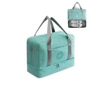FANDARE Sporttasche Reisetasche Kabinenreisetasche Weekender für Damen/Herren mit Schuhfach 24 L Handgepäck für Übernachtung Strandhandtasche Kosmetiktasche für Reisen Outdoor Camping Grün