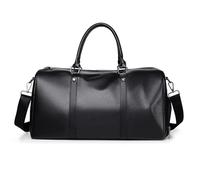 FANDARE Sporttasche Reisetasche Herren Damen Weekender mit Schuhfach Ryanair Handgepäck PU Leder Weekender Bag Schwimmtasche Fitnesstasche Trainingstasche Badetasche Reisetasche Urlaubstasche Schwarz