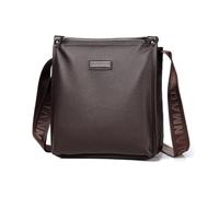 FANDARE Stilvolle Herren Umhängetasche PU Leder Schultertasche Leicht Geräumig für täglichen Gebrauch Messenger Crossbody Bag Tragetasche Aktentasche Freizeit Business Arbeitstasche Braun