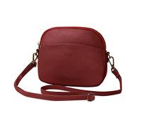 FANDARE Superleicht Schultertasche Echtleder Umhängetasche Damen für Arbeitstasche Reise Freizeit Schule Crossbody Bag Rot