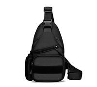 FANDARE Tactical Schultertasche Herren Brusttasche Umhängetasche Rucksack mit USB Sling Rucksack Militär Sporttasche für Wandern,Abenteuer,Sport, Reisen und Joggen Schwarz