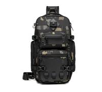 FANDARE Taktisch Brusttasche für Herren Bauchtasche Schultertasche Crossbody Sling Bag mit Stativhalterung Umhängetaschen Verstellbare Schultergurte für Wandern Reisen Crossover Daypacks Camo