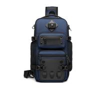 FANDARE Taktisch Brusttasche für Herren Bauchtasche Schultertasche Crossbody Sling Bag mit Stativhalterung Umhängetaschen Verstellbare Schultergurte für Wandern Reisen Crossover Daypacks Blau
