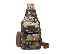 FANDARE Taktisch Brusttasche Military Schultertasche Sling Bag Herren Damen Umhängetaschen mit USB-Ladeanschluss Schultertasche Crossover Rucksack für Reisen Wandern Crossbody Pack Grün Camo