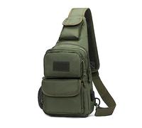 FANDARE Taktisch Brusttasche Military Schultertasche Sling Bag Herren Damen Umhängetaschen mit USB-Ladeanschluss Schultertasche Crossover Rucksack für Reisen Wandern Crossbody Pack Armeegrün