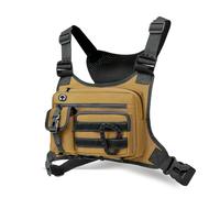 FANDARE Taktische Brusttasche EDC Laufweste Tasche Unterarm Schultertasche Schulterholster Umhängetasche Unterarm Holster Crossbody Tasche für Herren Damen Wandern Camping Reisen Braun