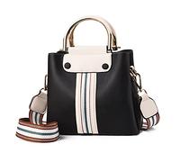 FANDARE Tragbar Umhängetasche Damen Klein Schultertasche Handtaschen Frauen PU Leder Wasserdicht Freizeit Sports Arbeit Outdoor Reise Messenger-Bags Schwarz