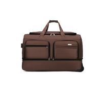 FANDARE Trolley Reisetasche mit Rollen Praktische Trolley Sporttasche Rucksack Wanderrucksack Weekender Handgepäcktrolley Herren Damen Reisegepäck für Einkauf Business Wochenendtrips Braun L