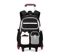 FANDARE Trolley Rucksack Damen - 35L Kofferrucksack mit Rollen, Wasserdichter Schulrucksack für Mädchen mit 15,6 Zoll Laptopfach, 6 Rollen & verstärkter Boden für Stabilität Weiß