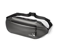 FANDARE Ultraleicht Brusttasche Bauchtasche Herren Gürteltasche Sling Bag Sporttasche Wasserdicht PU Hüfttasche Umhängetasche für Outdoor Sport Joggen Wandern Radfahren Reisen Daypacks Dunkelgrau