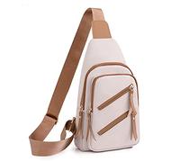FANDARE Ultraleicht Brusttasche Damen Handtaschen Elegant Handy Umhängetasche Sling Crossbody Tasche Schultertasche mit Kopfhörerloch Frauen Handytasche zum Umhängen Damentasche Nylon Weiss