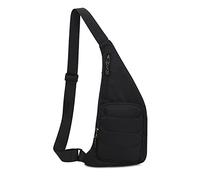 FANDARE Ultraleicht Brusttasche Sling Bag Herren Damen Bauchtasche Umhängetaschen Schultertasche Crossover Daypacks für Outdoor Reisen Camping Wanderrucksäcke Crossbody Pack Schwarz b