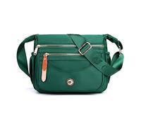 FANDARE Ultraleicht Damen Umhängetasche Nylon Schultertasche Handtaschen Elegant Umhängetasche mit verstellbarem breitem Riemen Frauen zum Umhängen Damentasche Multi-Tasche Messenger Bag Grün