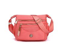 FANDARE Ultraleicht Damen Umhängetasche Nylon Schultertasche Handtaschen Elegant Umhängetasche mit verstellbarem breitem Riemen Frauen zum Umhängen Damentasche Multi-Tasche Messenger Bag Rosa