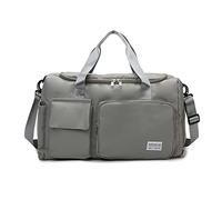 FANDARE Ultraleicht Sporttasche Reisetaschen Handgepäck Sporttasche Übernachtung Sporttasche Handtasche Damen Herren Weekender Kliniktasche Trainingstasche mit Schuhfach & Nassfach - Tasche Hellgrau