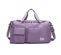 FANDARE Ultraleicht Sporttasche Reisetaschen Handgepäck Übernachtung Sporttasche Handtasche Damen Herren Weekender Kliniktasche Trainingstasche mit Schuhfach & Nassfach - Tasche Helles Lila
