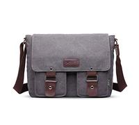 FANDARE Leinwand Messenger Bag Umhängetasche 7.9 inch Tablet Tasche Schultertasche Unisex Segeltuch Tasche Arbeiten Tasche für Männer und Frauen, Herren/Damen Reise Umhängetasche Grau