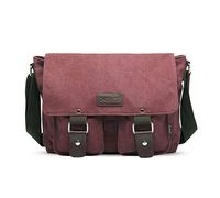 FANDARE Leinwand Messenger Bag Umhängetasche 7.9 inch Tablet Tasche Schultertasche Unisex Segeltuch Tasche Arbeiten Tasche für Männer und Frauen, Herren/Damen Reise Umhängetasche Weinrot