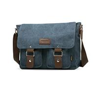FANDARE Leinwand Messenger Bag Umhängetasche 7.9 inch Tablet Tasche Schultertasche Unisex Segeltuch Tasche Arbeiten Tasche für Männer und Frauen, Herren/Damen Reise Umhängetasche Blau