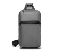 FANDARE Umhängetasche Bauchtasche Damen Herren 10.5 Zoll Tablet Fach Großes Fassungsvermögen Leichte Schultertasche Wasserdicht Reisen Business Arbeit Freizeit Sport Grau