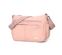 FANDARE Umhängetasche Damen Crossbody Moon Messenger Bag Mittelgroß Schultertasche Handytasche zum Umhängen Nylon Schultertaschen mit Vielen Fächern für Reise Schule Wandern Rosa