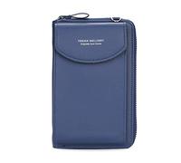 FANDARE Umhängetasche Damen Schultertaschen Geldbörse Leichte Handy-Brieftasche Crossbody Bag für Mädchen Einkaufen Party Schule Reise Unterarmtasche Wasserdicht PU Dunkelblau